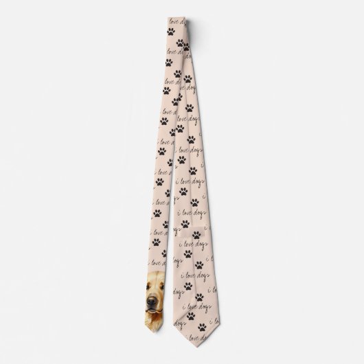 I Love Dogs Golden Retriever Labrador Cravate (Dos)