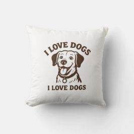 I Love Dogs Pillow – Cozy & Cute Dog Lover Decor Kussen