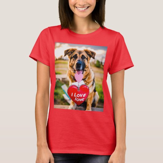 "I Love Dogs Women's T-Shirt Design" (Devant)