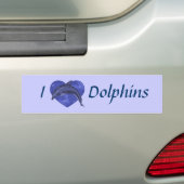 I Love Dolphins Bumpersticker (Op auto)