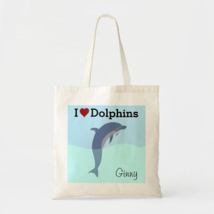 I Love Dolphins Canvas tas