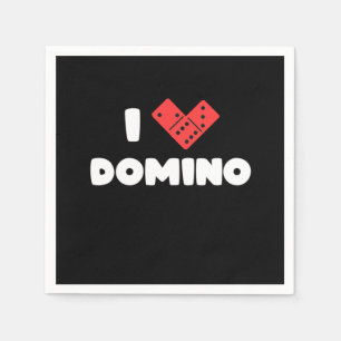 I Love Domino Game Player Tiles Puzzler Game Gift Servet