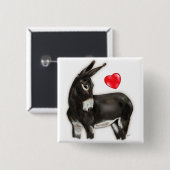 I Love Donkeys Demure Donkey Vierkante Button 5,1 Cm (Voorkant /achterkant)