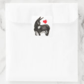 I Love Donkeys Demure Donkey Vierkante Sticker (Tas)