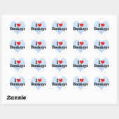 I Love Donkeys Ronde Sticker (Vel)