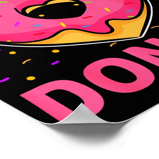 I Love Donuts Heart Shaped Funny Doughnut Lover Poster (Hoek)