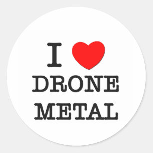 I Love Drone Metal Ronde Sticker