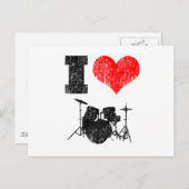 I Love Drums Briefkaart (Voorkant / Achterkant)