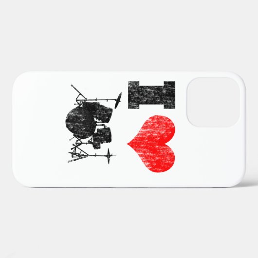 I Love Drums Distress Case-Mate iPhone Case (Achterkant (horizontaal))