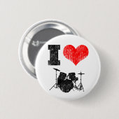 I Love Drums Ronde Button 5,7 Cm (Voorkant /achterkant)