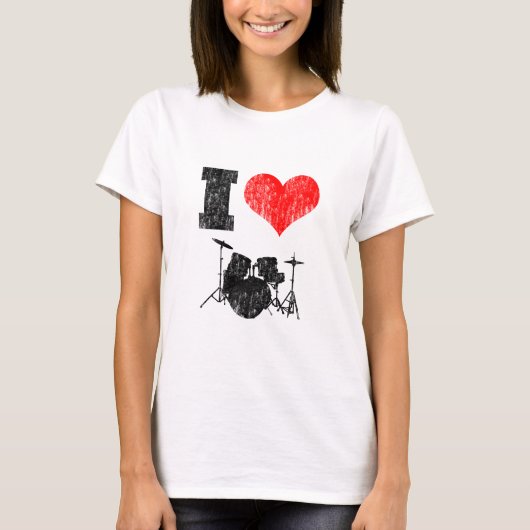 I Love Drums T-shirt (Voorkant)