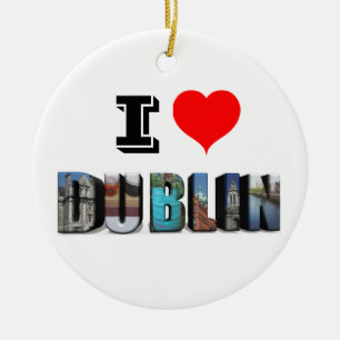 I Love Dublin Ireland 3D Travel Photo Keramisch Ornament