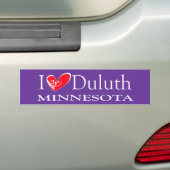 I Love Duluth Minnesota Bumpersticker (Op auto)