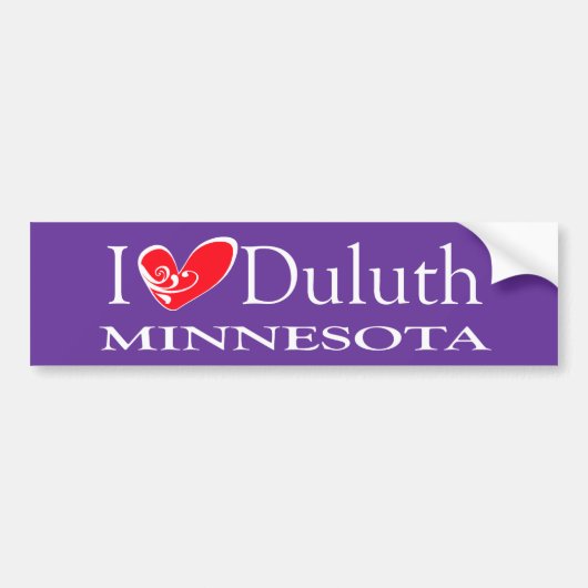 I Love Duluth Minnesota Bumpersticker (Voorkant)