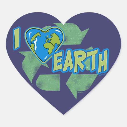 I Love Earth Recycle Sticker (Devant)