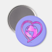 I LOVE EARTH (Roze) serie Magneet (Voorkant / Achterkant)
