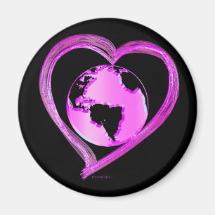 I LOVE EARTH (Roze) serie Magneet