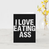 I Love Eating Funny Y Adult Distressed Profanity Kaart (Gele Bloem)