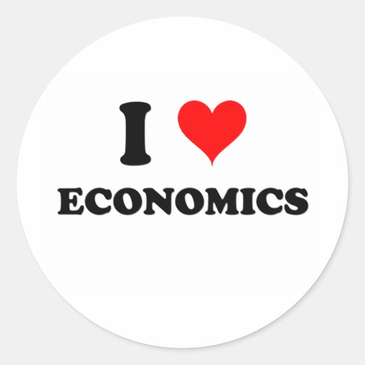 I Love Economics Ronde Sticker (Voorkant)