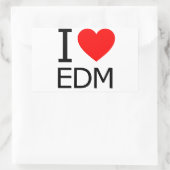 I Love EDM Rechthoekige Sticker (Tas)