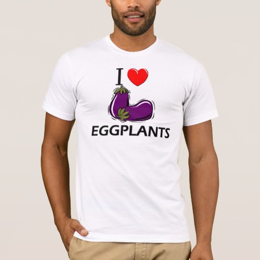 I Love Eggplanten T-shirt (Voorkant)