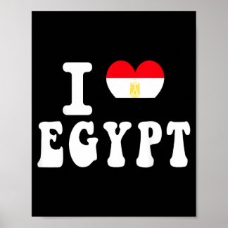I Love Egypt Heart Flag Retro Travel Souvenir Poster