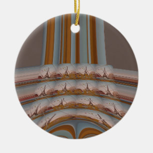 I Love Eiffel Tower Paris with Love blue sky colo Keramisch Ornament