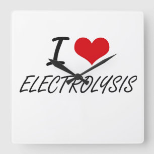 I love ELECTROLYSIS Vierkante Klok