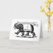 I Love Elephants Kaart (Gele Bloem)