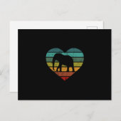 I Love Elephants Retro Heart Briefkaart (Voorkant / Achterkant)