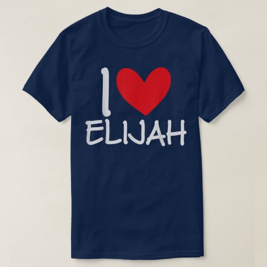 I Love Elijah Name Heart Personalized Men Guy BFF T-shirt (Design voorkant)