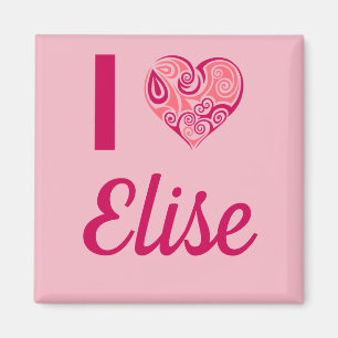 I Love Elise Tribal Heart Magnet