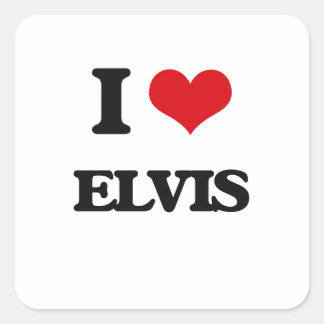 I Love Elvis Vierkante Sticker