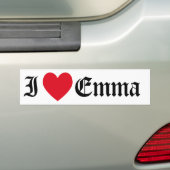 I Love Emma Bumper Sticker (En voiture)