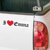 I Love Emma Bumper Sticker (Sur camion)