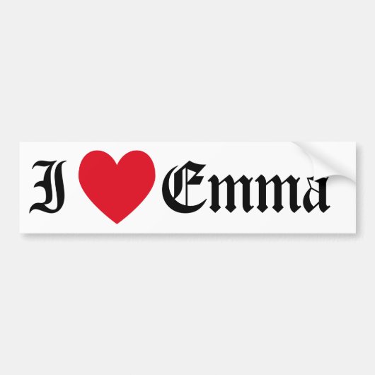 I Love Emma Bumper Sticker (Devant)