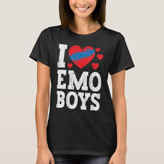 I Love Emo Boys  emo boys T-shirt (Voorkant)