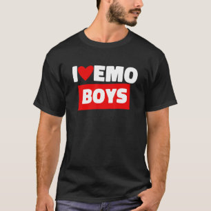 I Love Emo Boys I Heart Emo Boys Valentijnsdag T-shirt