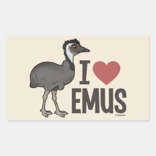 I Love Emus Rechthoekige Sticker