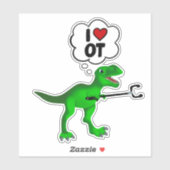 I Love ergothérapie Dinosaure Sticker (Feuille)
