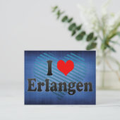I Love Erlangen, Germany Briefkaart (Staand voorkant)