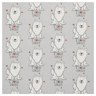 I Love Eskies (I Love American Eskimo Dogs) - Cute Stof