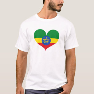 I Love Ethiopia Flag T-shirt