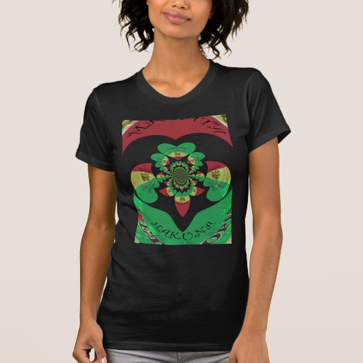 I Love Ethiopia Kaleidoscope - Oprechte Rasta-kuns T-shirt (Voorkant)