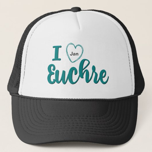I Love Euchre Personalized Design Trucker Pet (Voorkant)