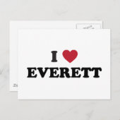 I Love Everett Washington Briefkaart (Voorkant / Achterkant)