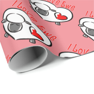 I Love Ewe Romantic Quottes Cadeaupapier