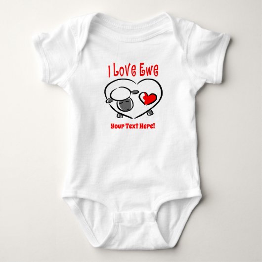 I Love Ewe Romantic Quottes Romper (Voorkant)