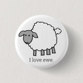 I Love Ewe Sheep Button (Voorkant)