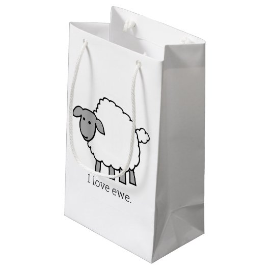 I Love Ewe Sheep Klein Cadeauzakje (Achterkant Gekanteld)